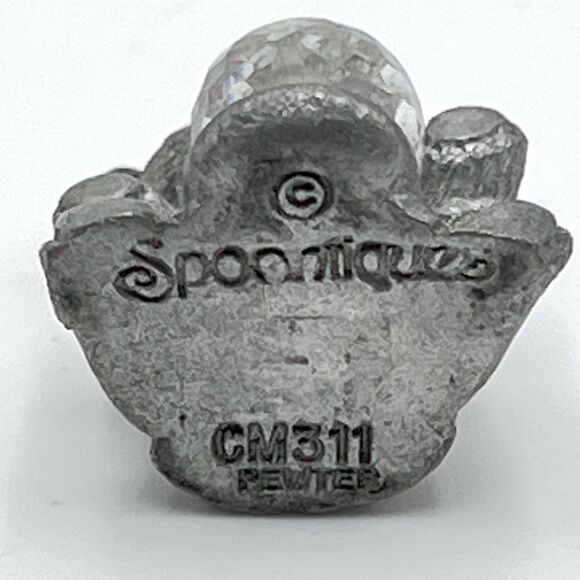 Vintage Spoontiques Pewter 1" Teddy Bear Figurine Crystal Ball Miniature CM311 - Picture 5 of 7